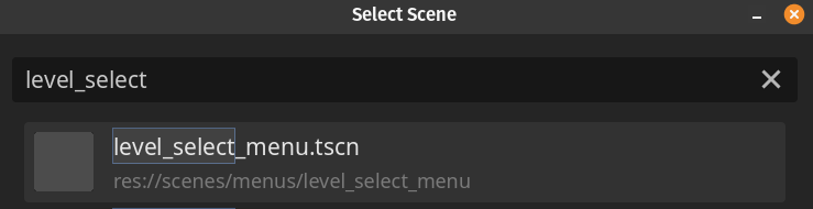 Find and select level_select_menu scene
