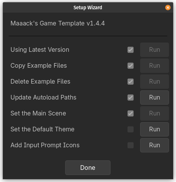 Setup Wizard Window